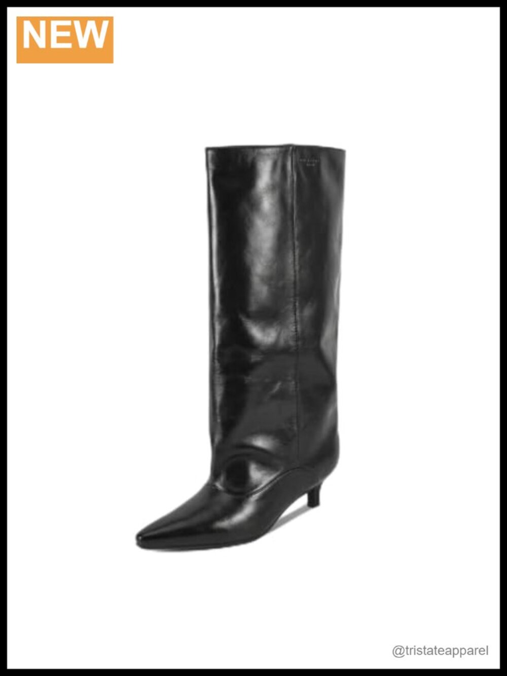 Chic Kitten Heel Knee High Riding Boots Wide Shaft Anti Slip